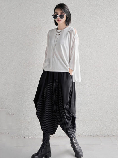 Original Solid Color Cold Shoulder T-Shirt Top