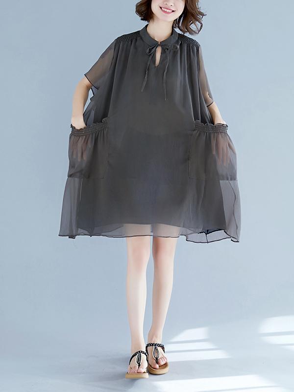 Plus Size Light Chiffon Strap Mini Dresses