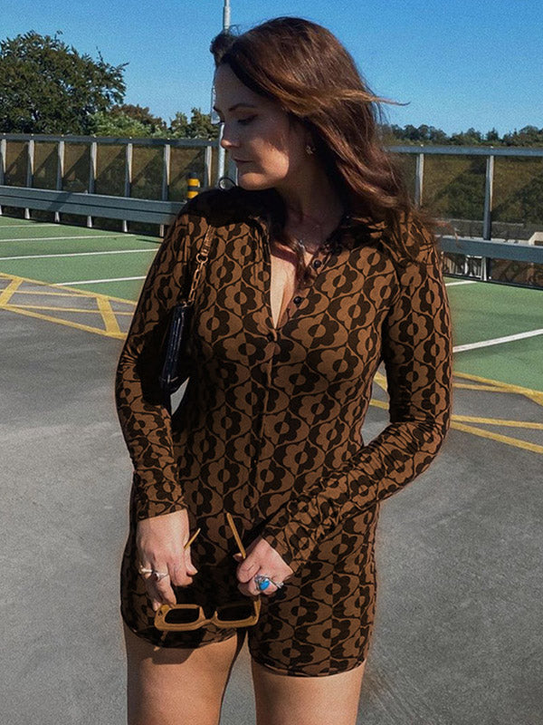 Printing V-Neck Rompers