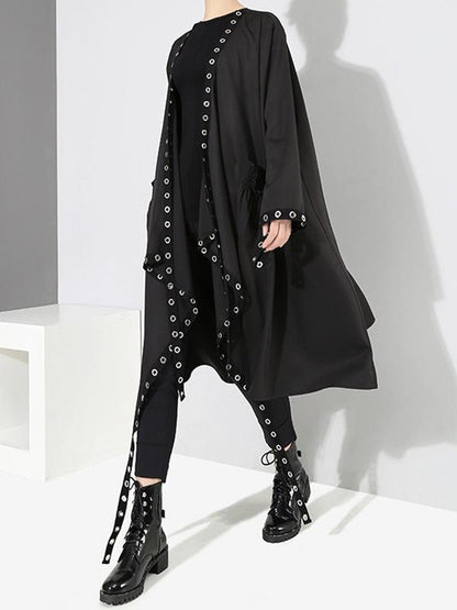 Casual Metal Split-joint Cropped Wind Coat
