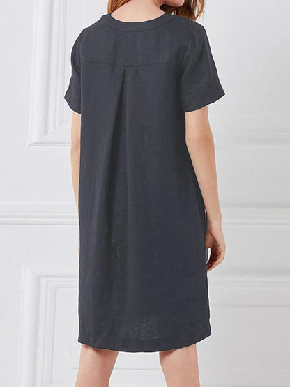 Plus Size Short Sleeves Midi Dress