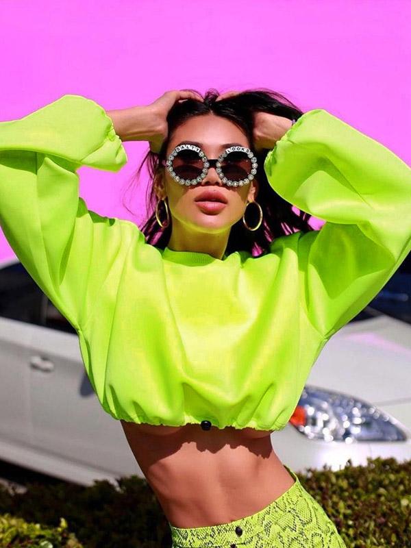 Fashion Loose Solid Sweat Shirts