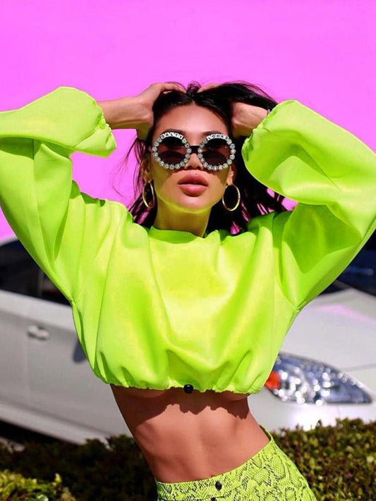 Fashion Loose Solid Sweat Shirts