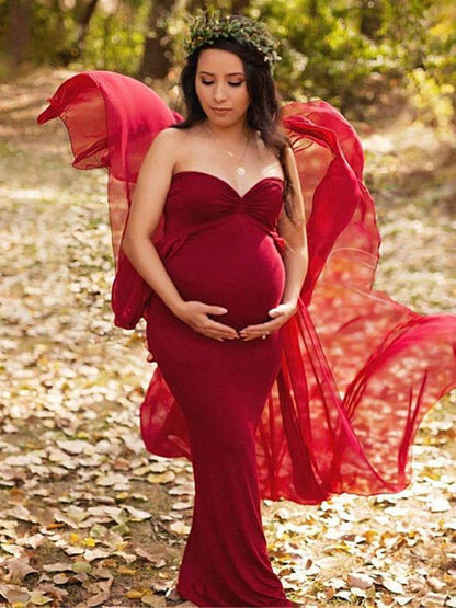 Maternity Strapless Maxi Dress
