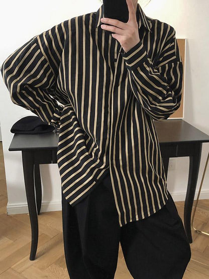 Vintage Stripes Loose Fashion Blouse Top