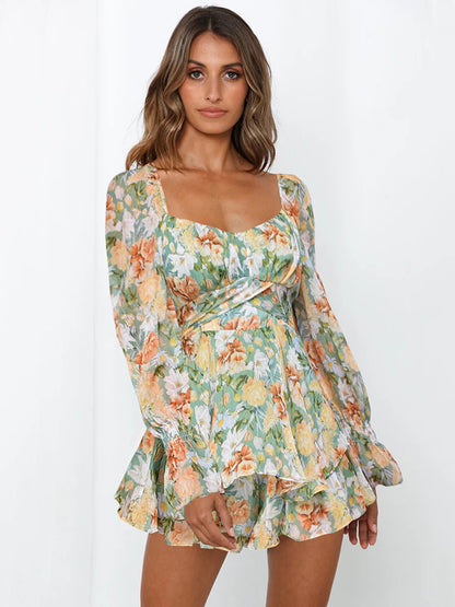 Fashion Multi-Colored Floral Printed Rompers