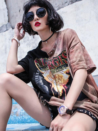 Hip-hop Printed Mini Dress