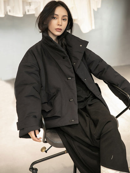 Casual Solid Stand Collar Coat