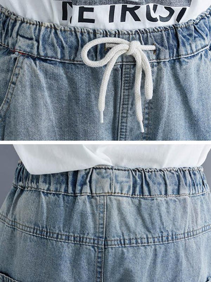 Loose Embroidered Casual Jean Shorts