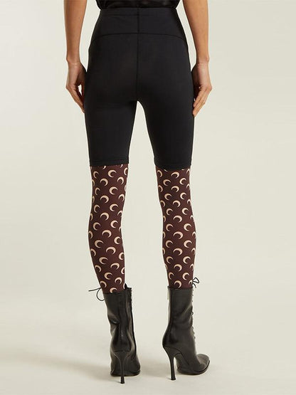 Wrap Printed Letters Contrast Color Sports Leggings