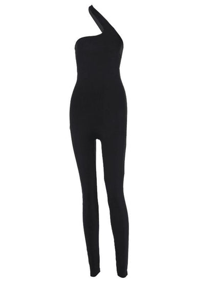 Solid Color Sleeveless Back Bandage Jumpsuits