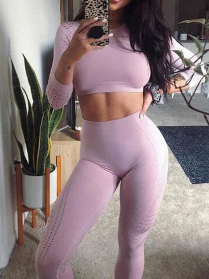 Mesh Breathable Solid Yoga&Gym Suits