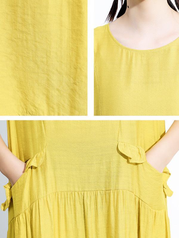 Original Solid Irregularity Sleeveless Dress