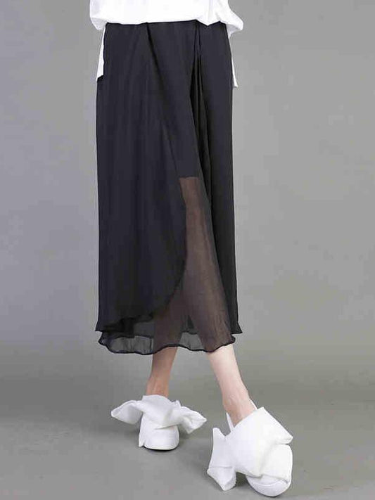 Original Solid Chiffon Pleats Skirt