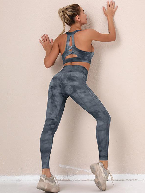 Tie-Dyed Bra&Leggings Suits