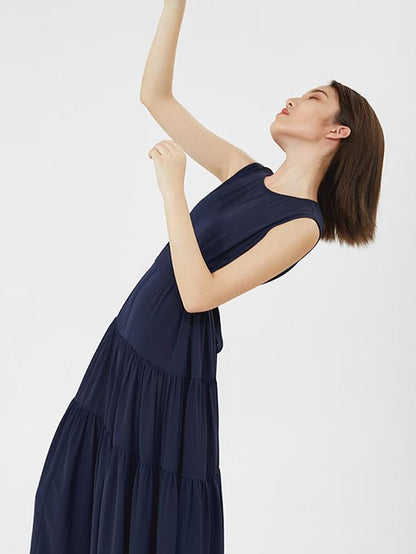 Casual Round-neck Sleeveless Long Dress