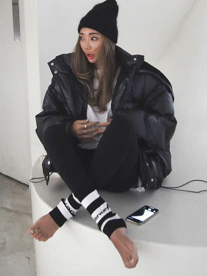 Wrap Contrast Color Casual Leggings