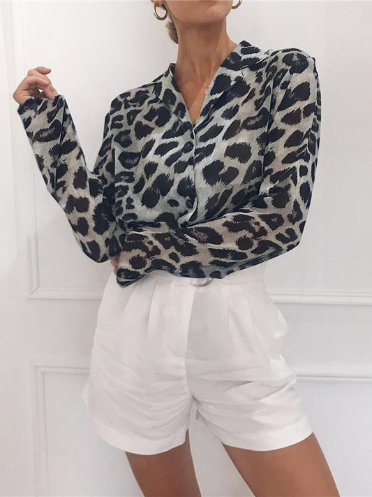 Leopard Sexy Blouse Top