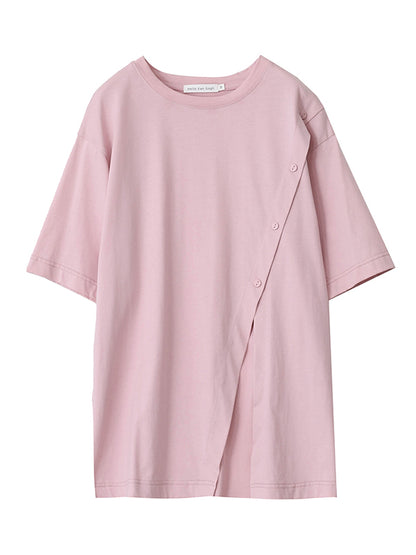 Urban Split-Side Oblique Buckle Short Sleeves T-Shirts