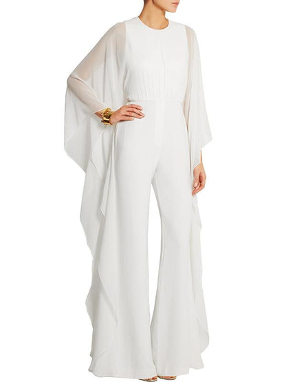 Wide-leg Pants Chiffon Spliced Jumpsuit