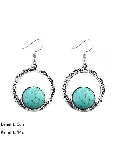 Hollow Turquoise Earrings Accessories
