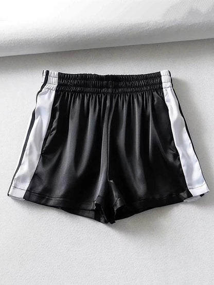 Contrast Trim Button Sport Shorts