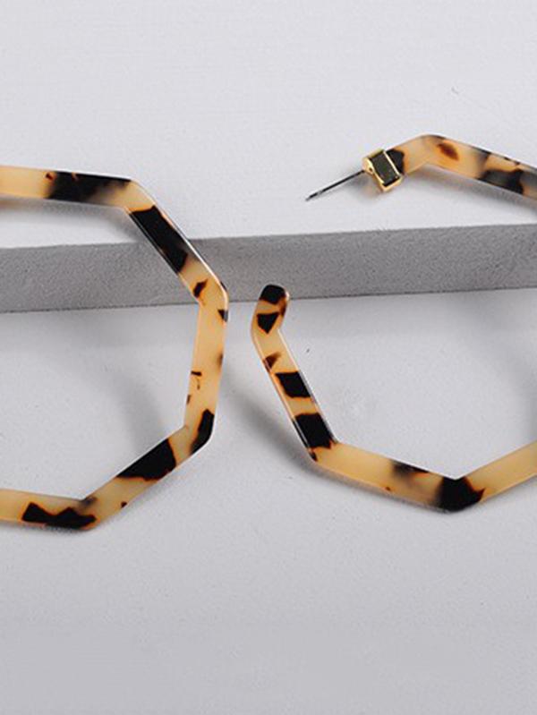 Leopard Geometry Acrylic Eardrop
