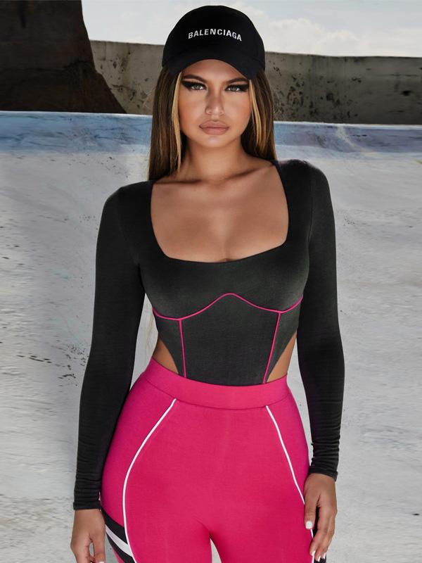 Split-joint Long Sleeves Sports Rompers