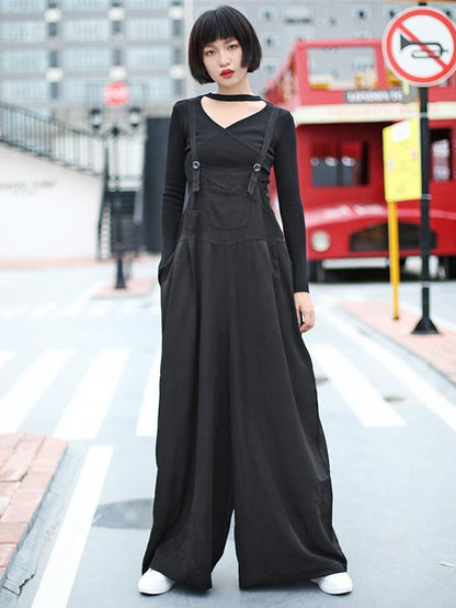 Loose Wide-leg Long Jumpsuits