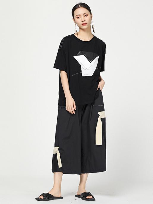 C Yards Original Split-joint Lace-up Pants