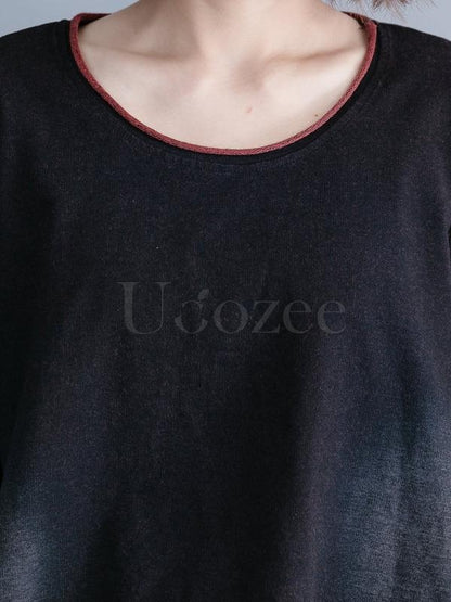 Loose Knitting Round-neck T-shirt