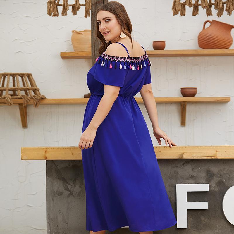 Plus Size Off-the-Shoulder Long Dress