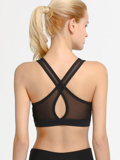 Cross-strap Adjustable Zipper Yoga Tanks