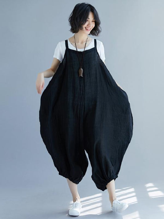 Navy-blue Super Loose Jumpsuits