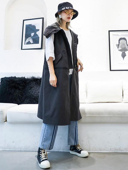 Split-joint Hoodies Long Vest