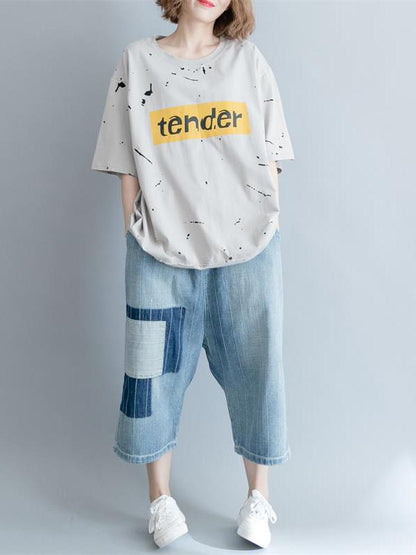 Loose Cotton Printed T-shirt