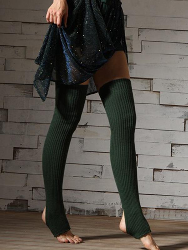 Solid Warm Leg Guard Stocking