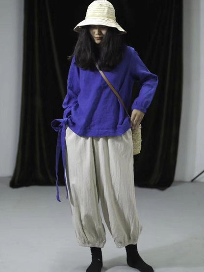 Vintage Comfort Loose Linen Bloomers Pants