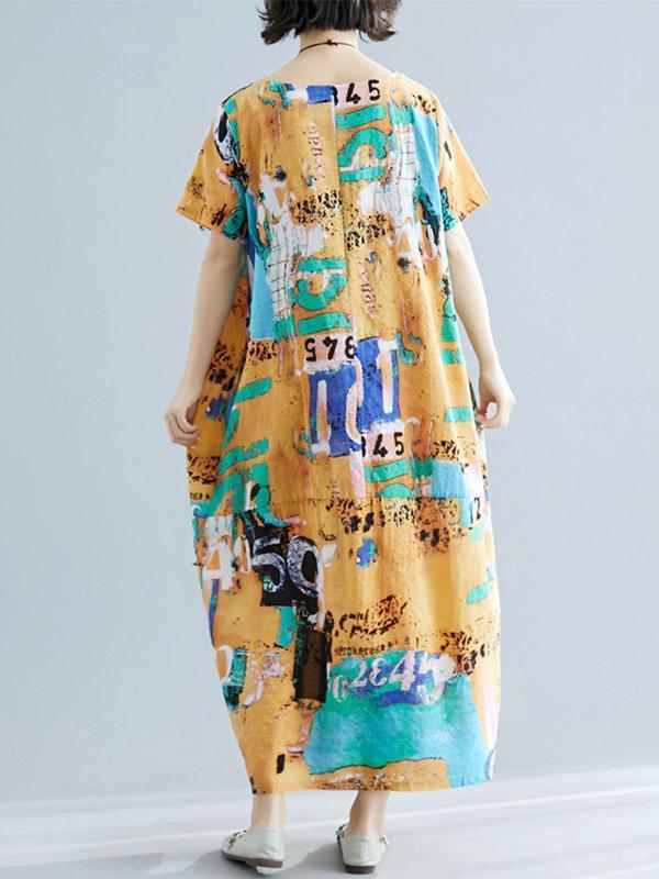 Original Printed Round-Neck Dress