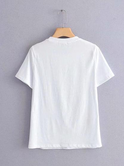 Casual Round-neck Short Sleeves Loose T-shirt