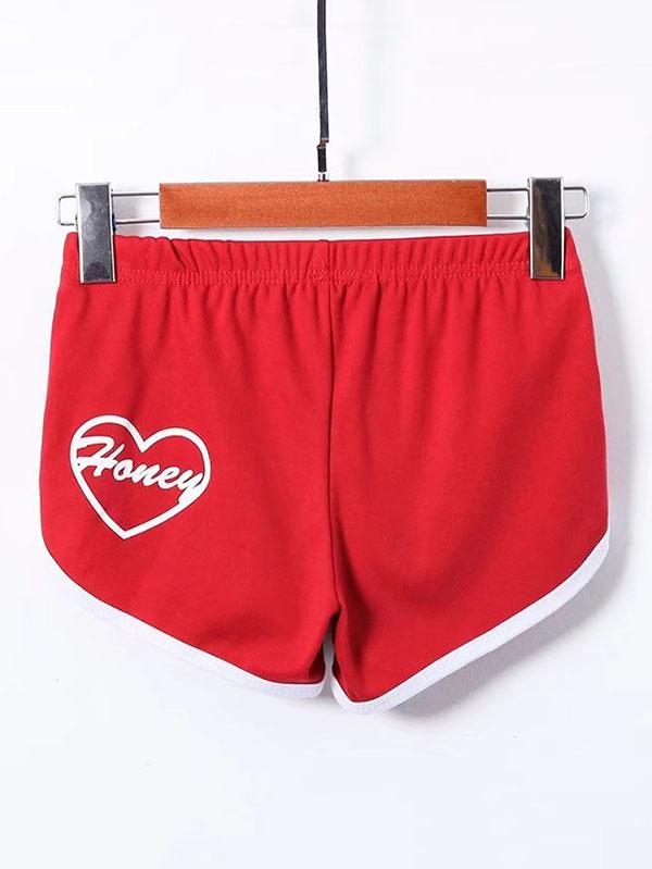 Contrast Color Printed Wrap Sports Shorts