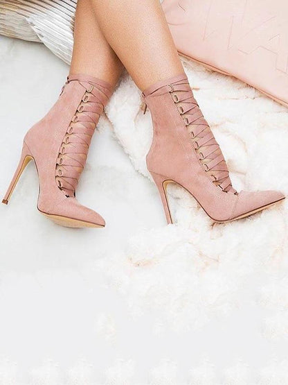 Bandage Hollow High Heel Booties