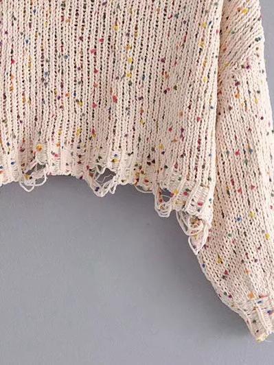 Knitting Holes Loose Sweater Tops