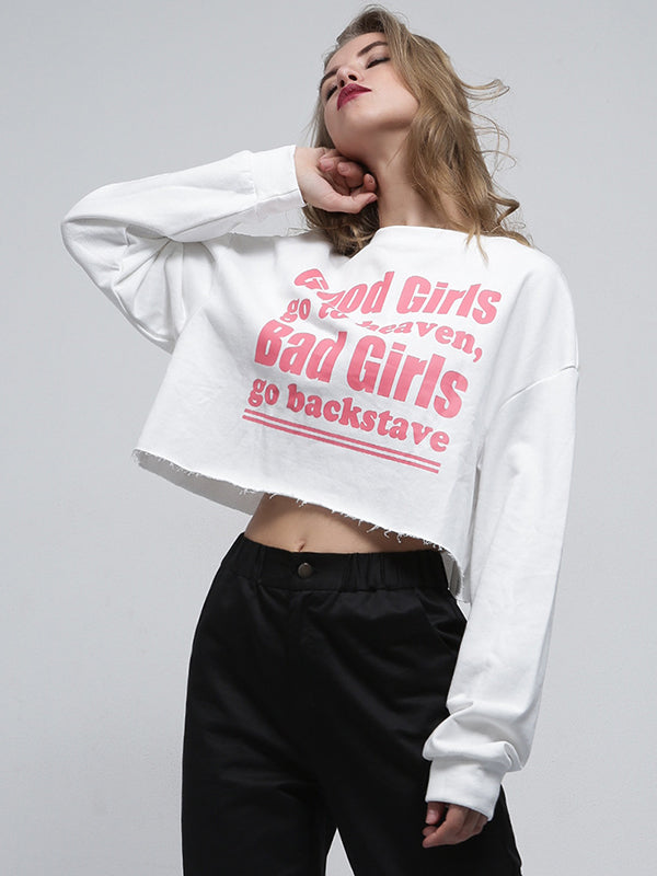 Casual Letter Print Sweat Shirts