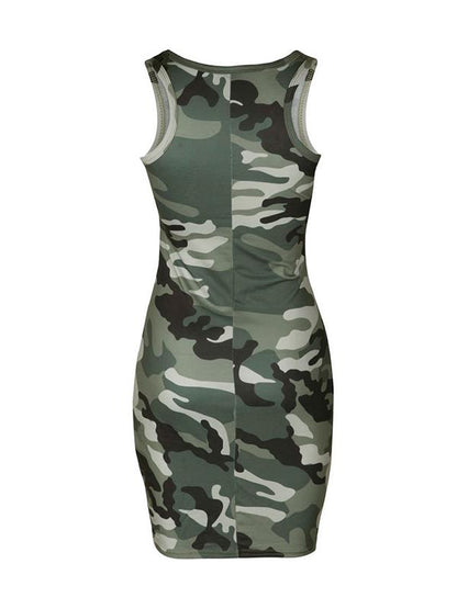 Camouflage Sports Sleeveless Mini Dress