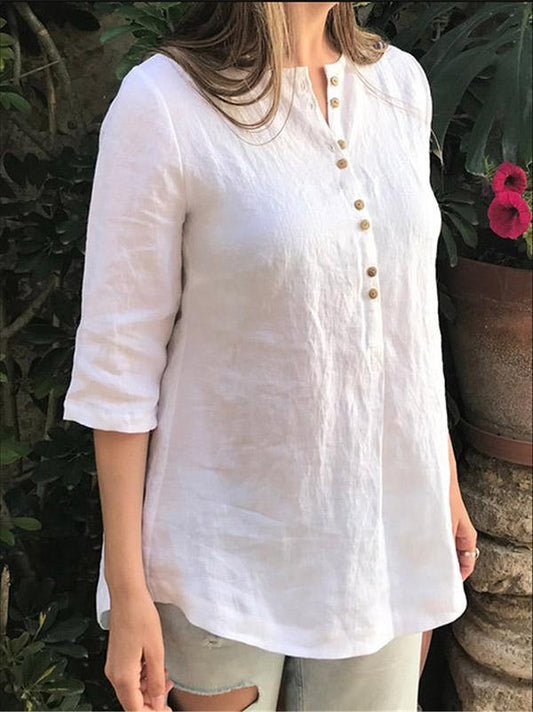 Cropped Half Sleeve Blouses&Shirts Top