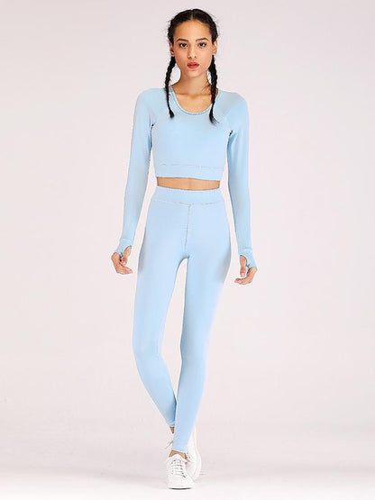Yoga Cut Out Gym Tee And Leggings Suits