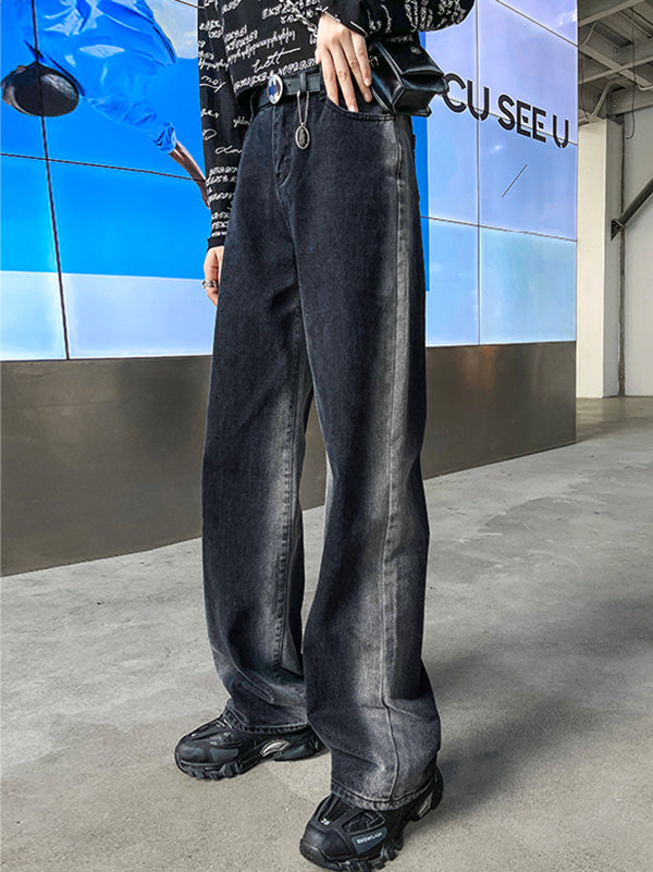 Vintage Gradient Wide Leg Column Jean Pants