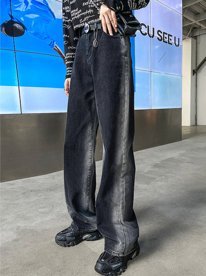Vintage Gradient Wide Leg Column Jean Pants