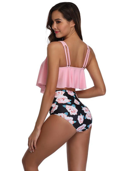 Ruffle High Waisted Bikinis Swimwear